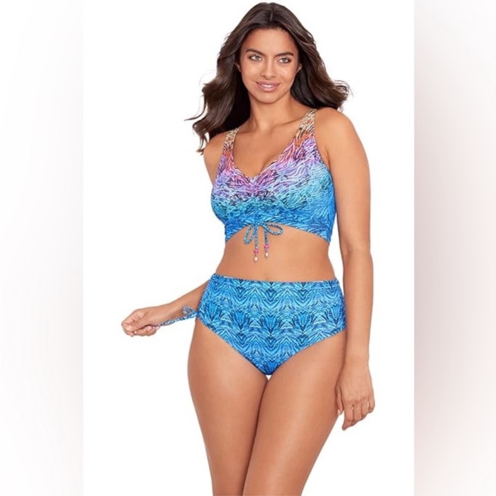NWT SkinnyDippers Shirr Thing 2-Piece Bikini Tummy Control Swimsuit Size Small